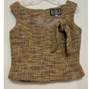 Anthropologie James Coviello Tweed Top Sleeveless Old Money Wool Medium
